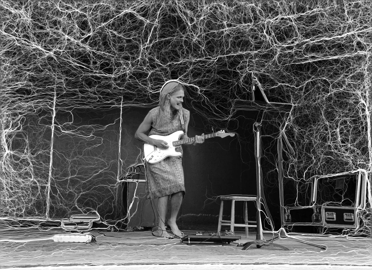 Jag rockar elgitarr med Hasse Kerauvo på Jordens Hjärtslag
